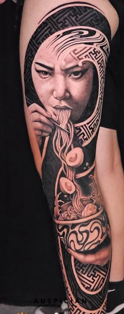 Realism portrait tattoo by Avelino