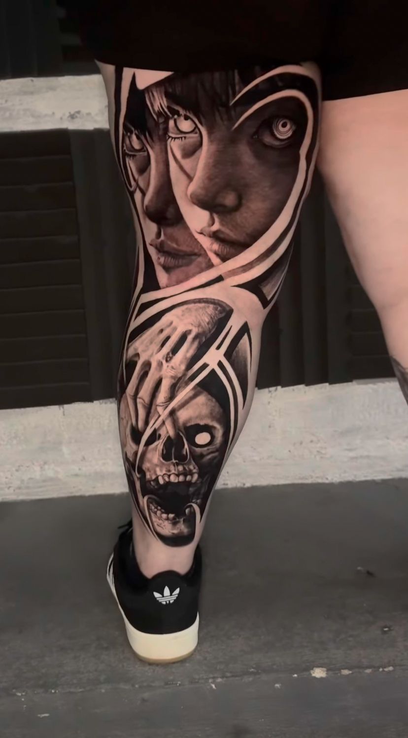 Oriental realism tattoo by Avelino