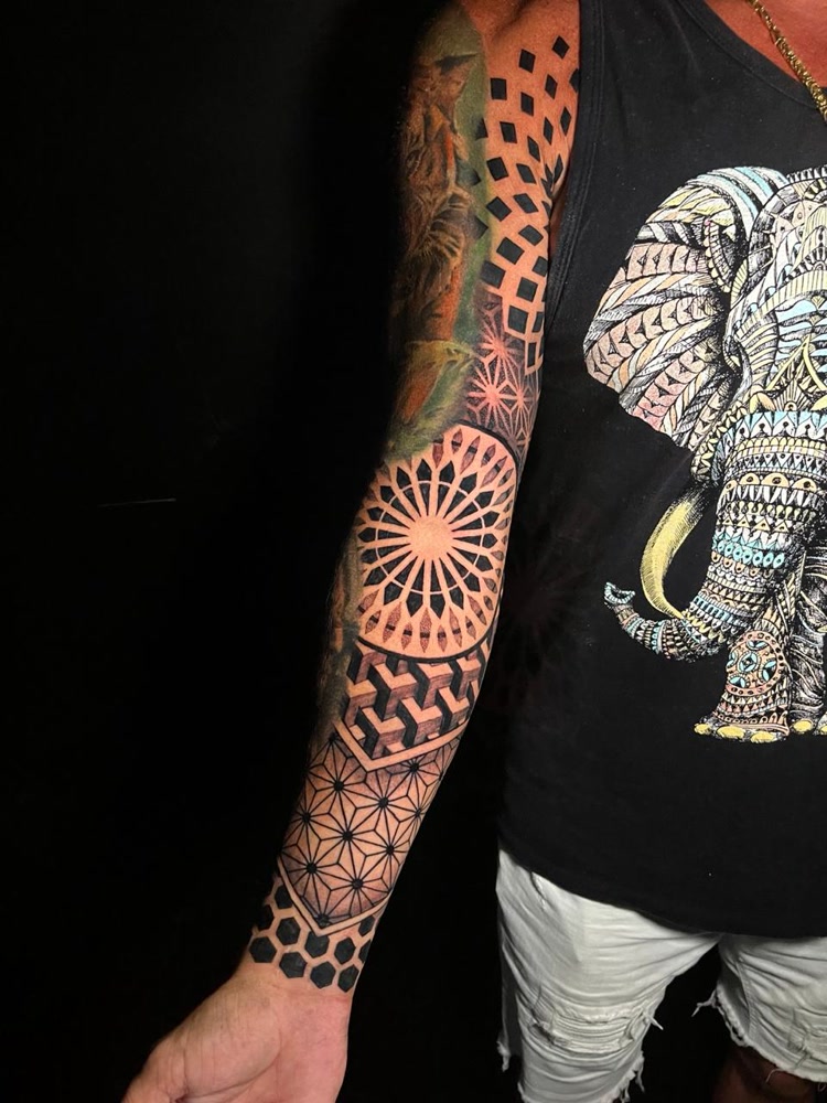 Geometric sacred geometry full sleeve
