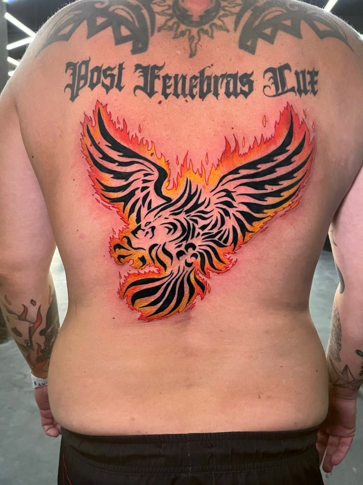 Phoenix fire back piece traditional color